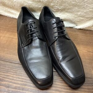 Men's Broletto Italian Leather Oxford Dress Shoes Black 10.5M GUC